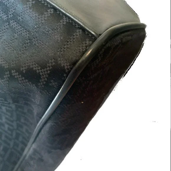 Tommy Hilfiger, Large, Black, T H Motif, Cloth Tote, Chain Handle - Picture 15 of 16